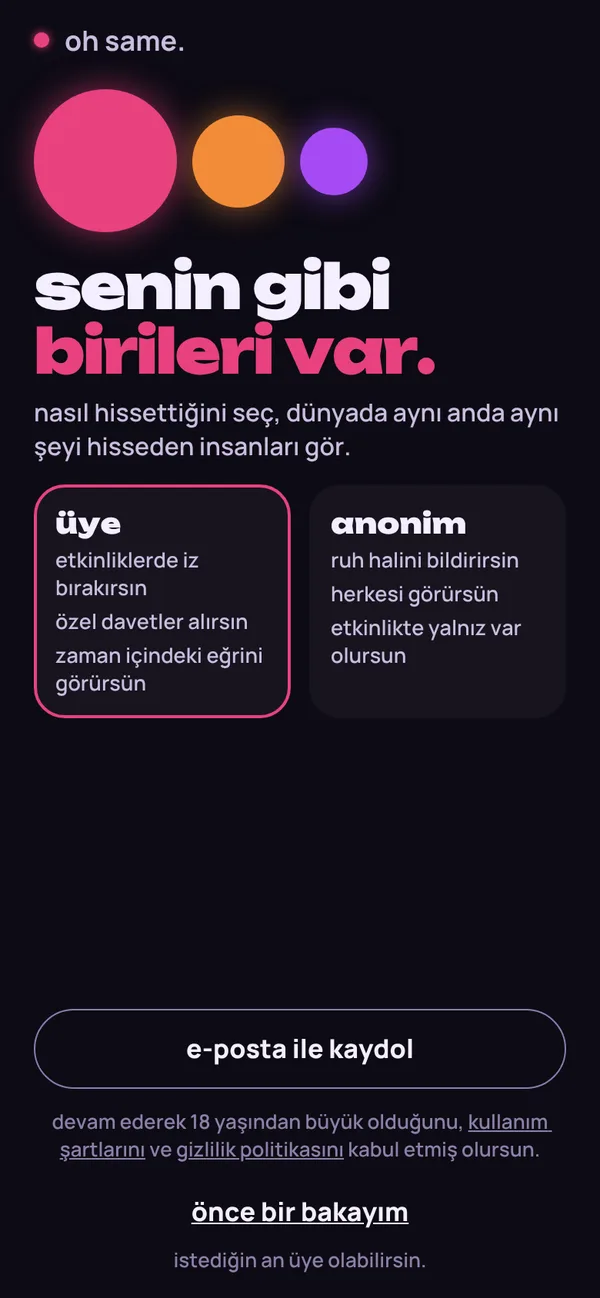 oh same. telefon ekranı
