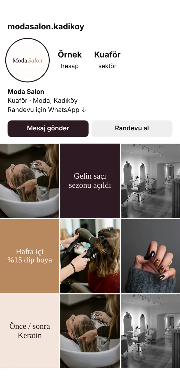Moda Salon mobil görünüm