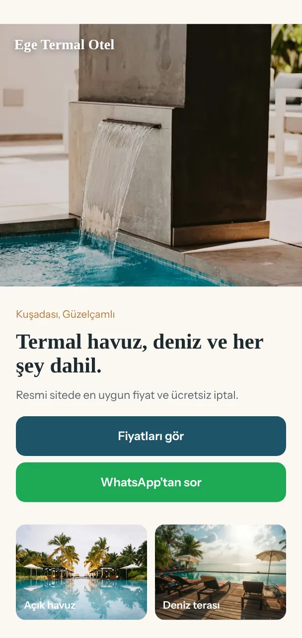 Ege Termal Otel mobil görünüm