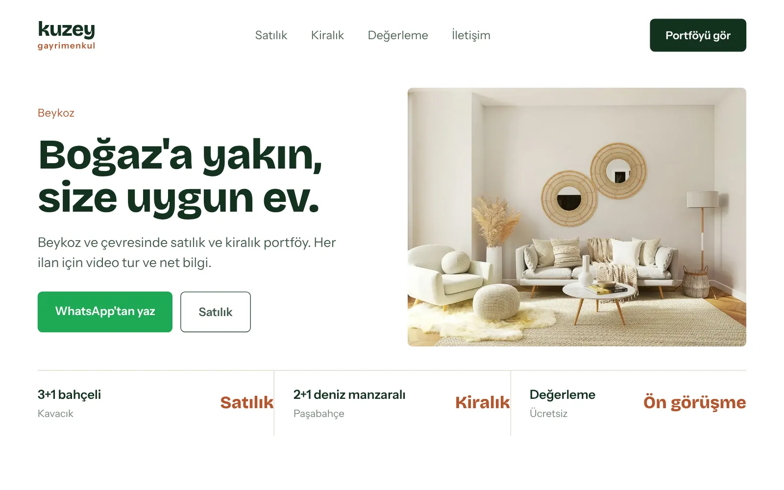 Kuzey Gayrimenkul web sitesi